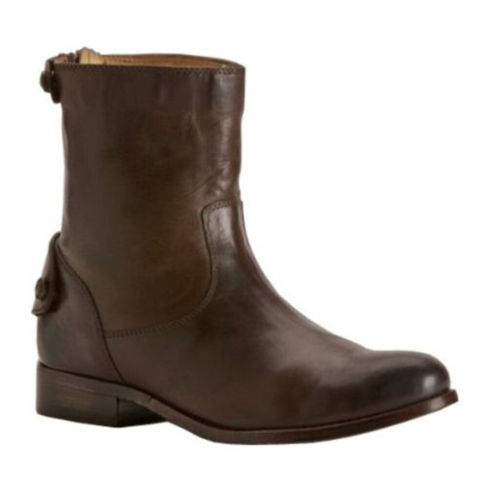 Frye Brown Melissa Button Zip Short Boots Size 7